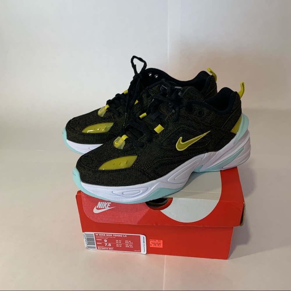 Nike M2K Tekno LX Black Denim Citron NIB 9